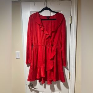 Express Brand Size Large Red Long Sleeve Dress